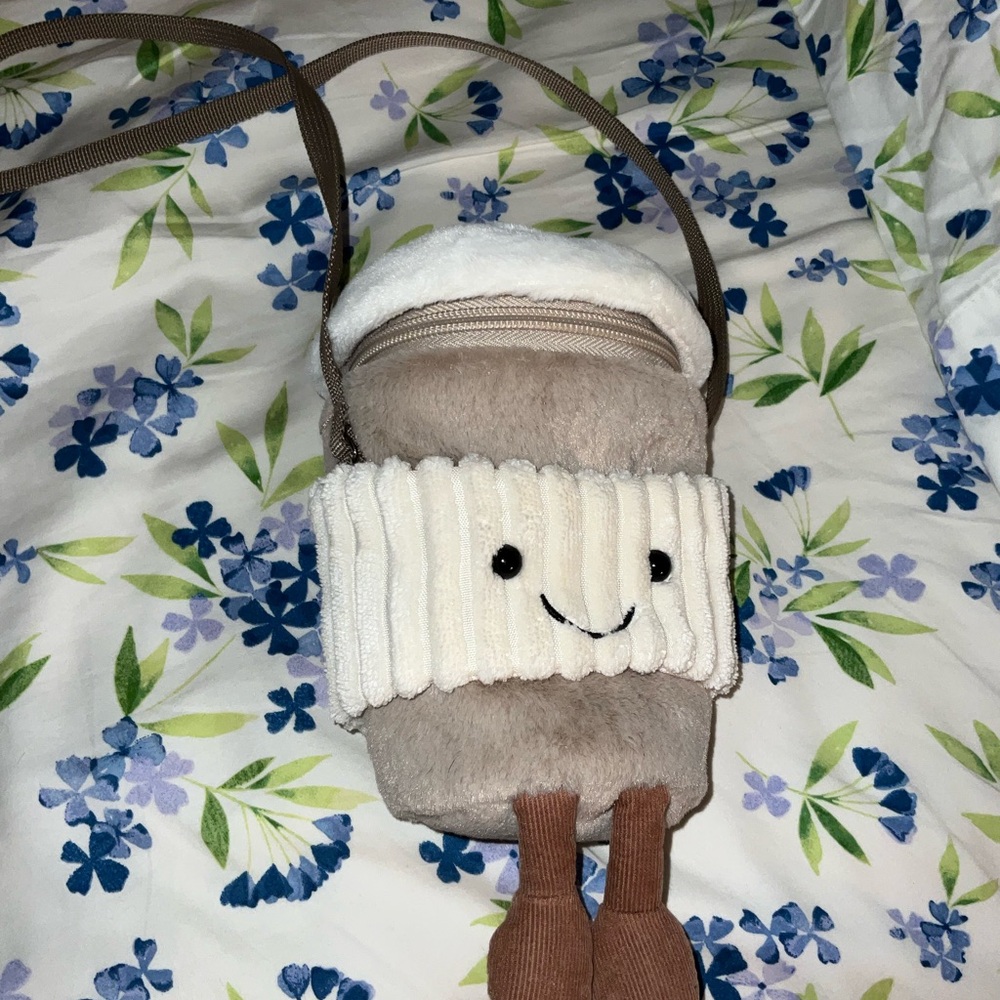 Jellycat coffee plush bag